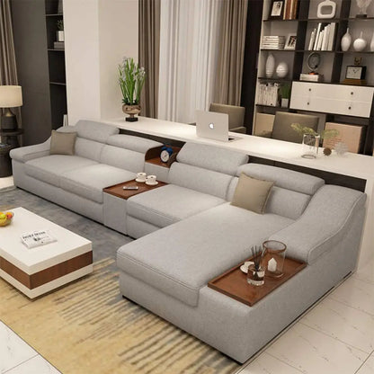 Amna L Shape Sofa + 3 Free Cushions