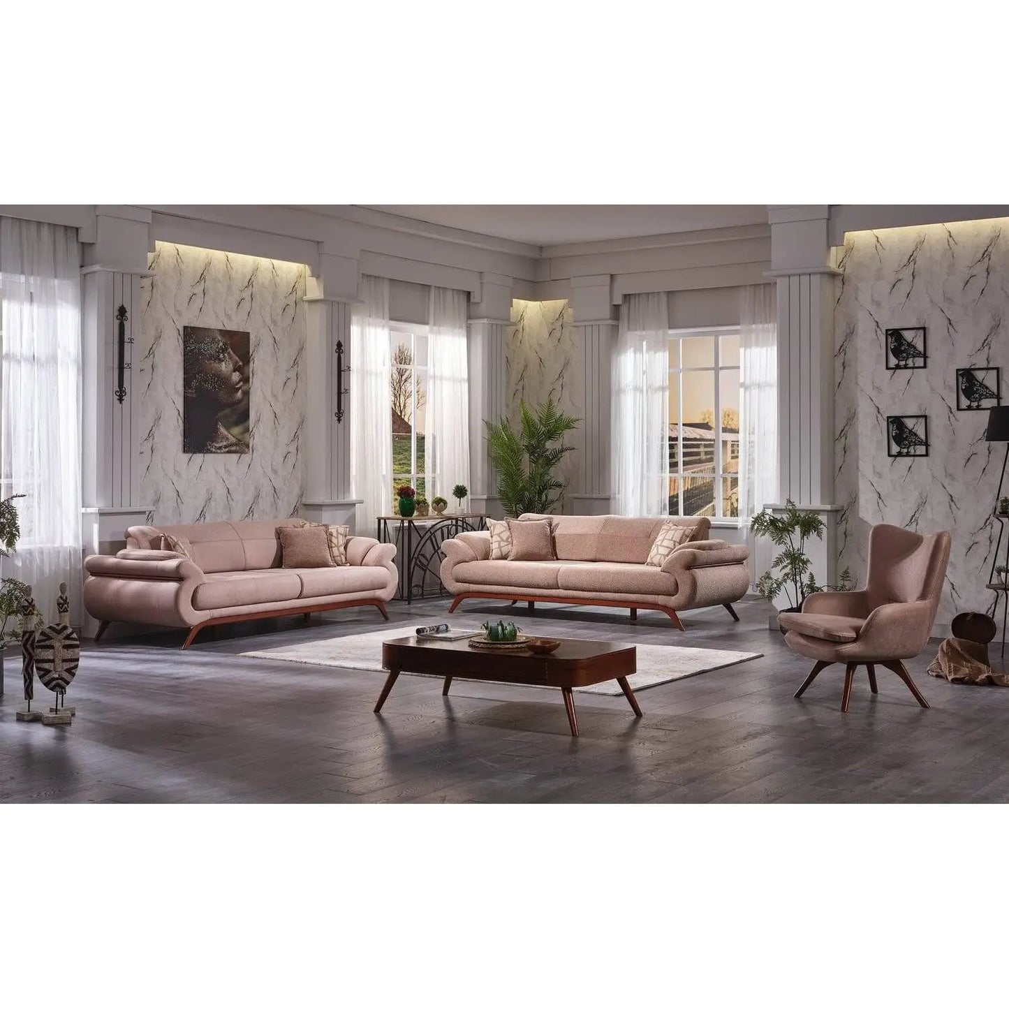 Morgan Living Room Set + 3 Free Cushions