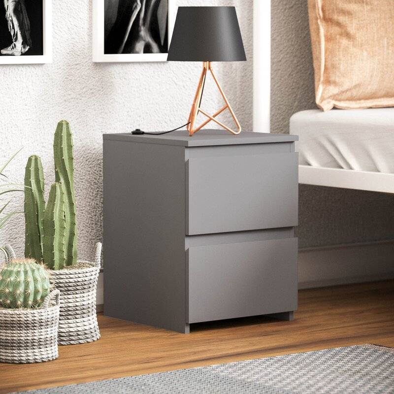 Toby Bedside Table -Black -Matte -72HRS